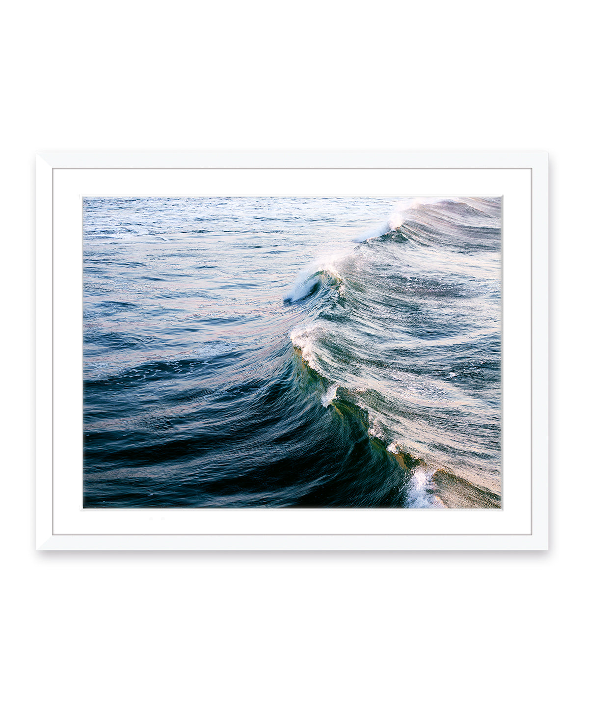 minimal blue ocean wave in white frame