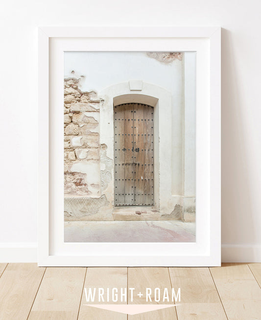 Neutral Minimal Art, pastel travel photograph featuring a scene in Old San Juan Puerto Rico
