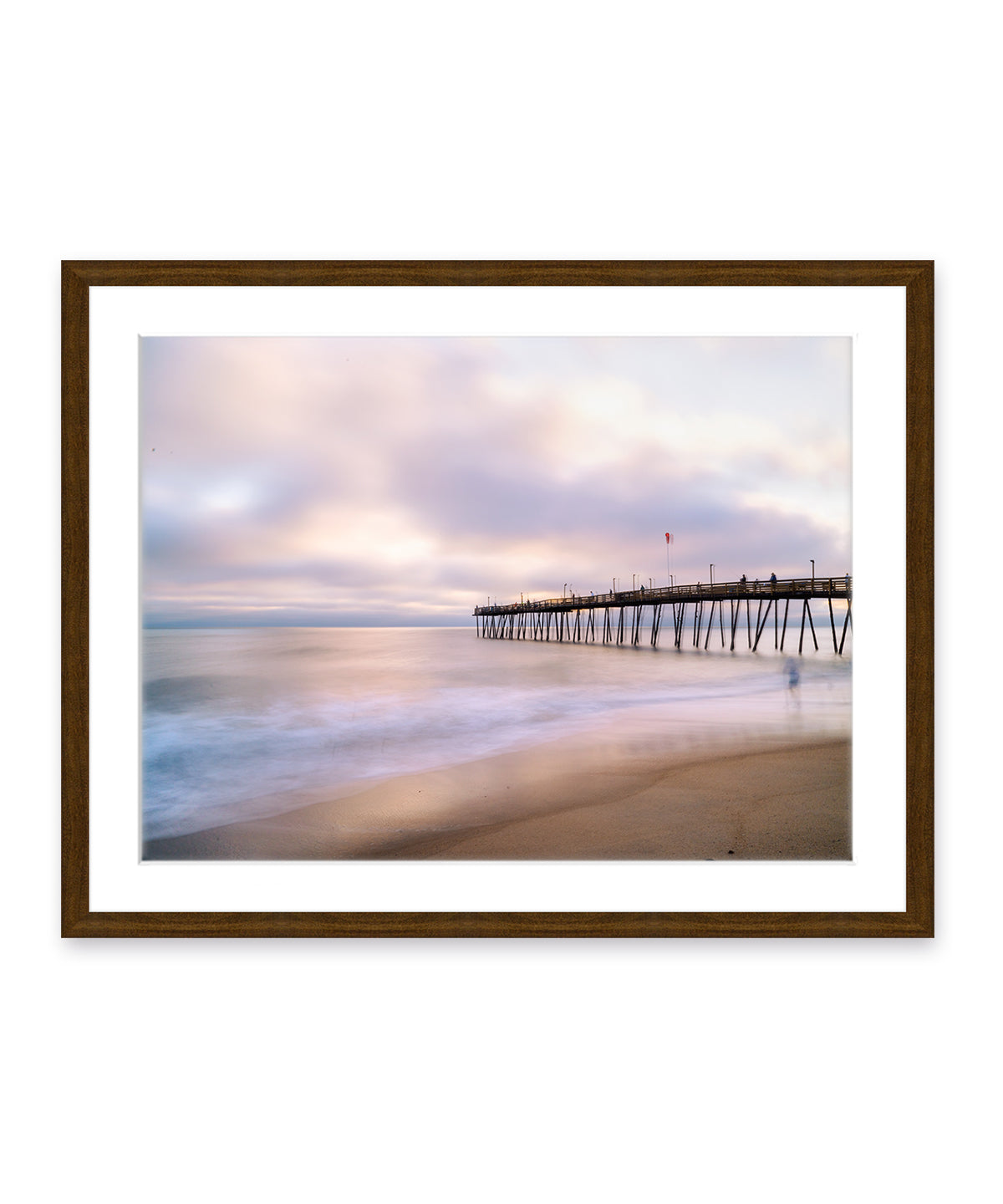Outer Banks, Sunrise Beach Photograph, Dark Wood Frame