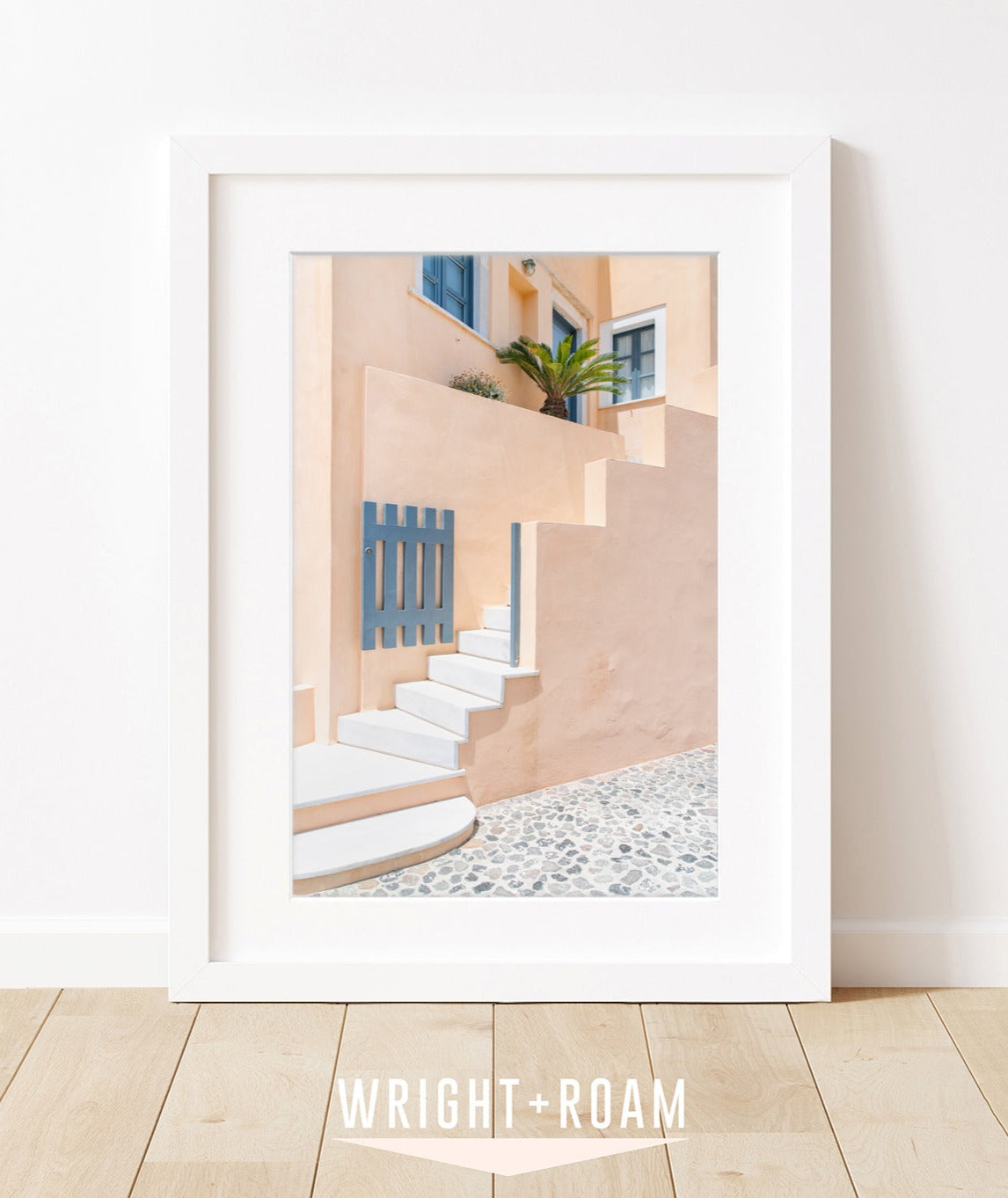 pastel architecture, santorini greece art - greek islands photograph