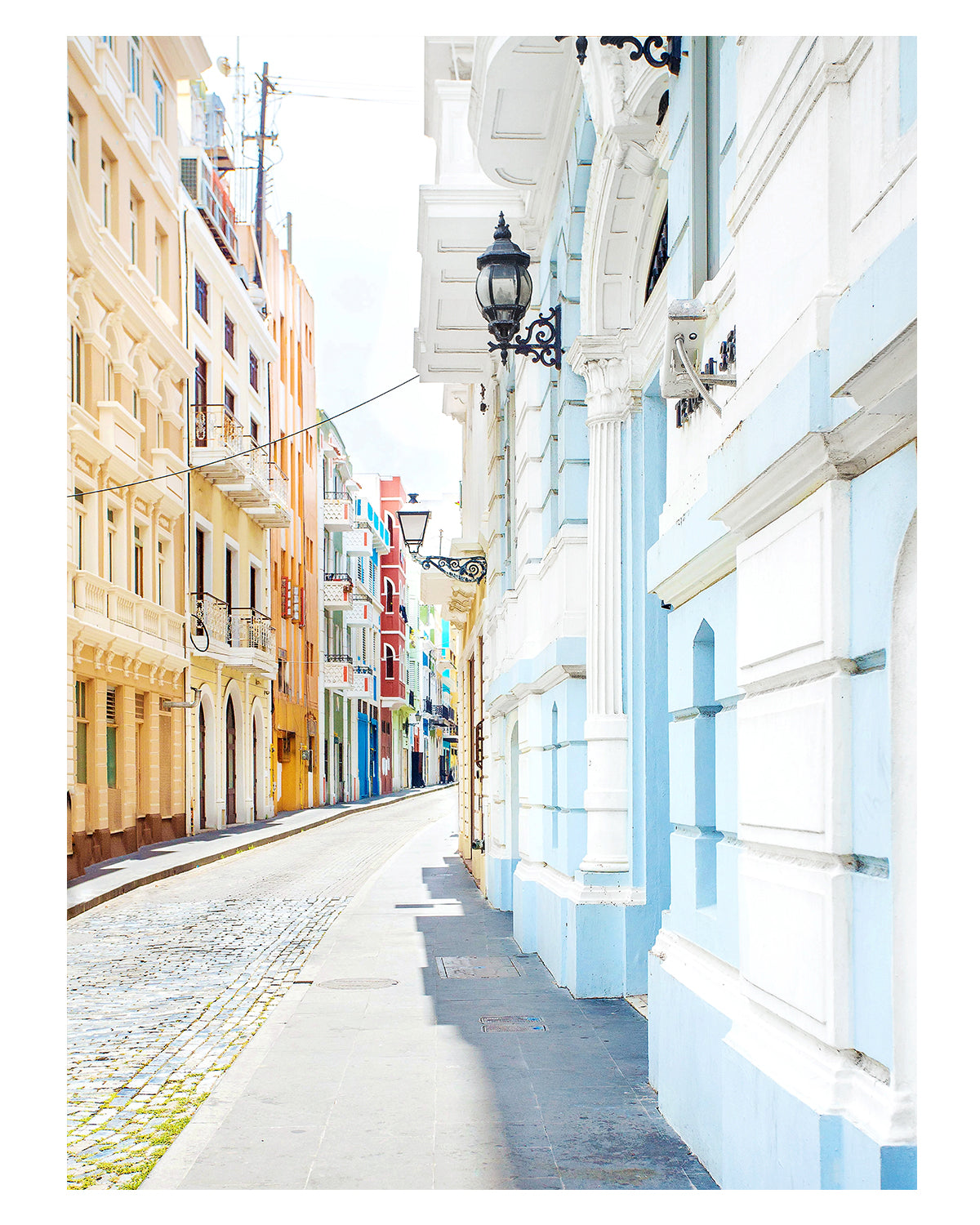 pastel architecture photograph, Old San Juan Puerto Rico Art
