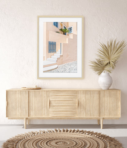 Pastel Minimal Architecture  Print | Santorini, Greece
