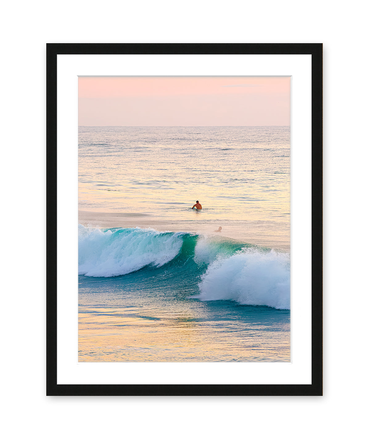 pastel sunrise wrightsville beach black frame, black frame