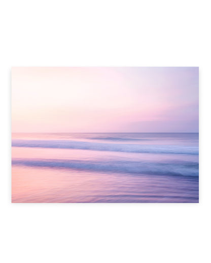 pastel pink abstract minimal ocean waves beach photograph by Wright and Roam