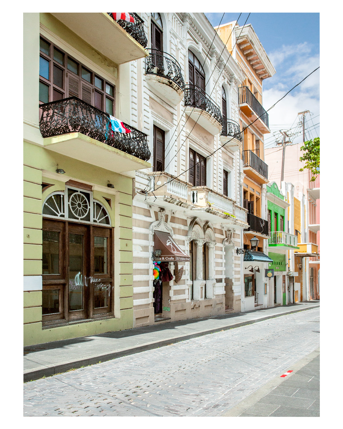 pastel architecture print, old san juan, puerto rico travel photograph
