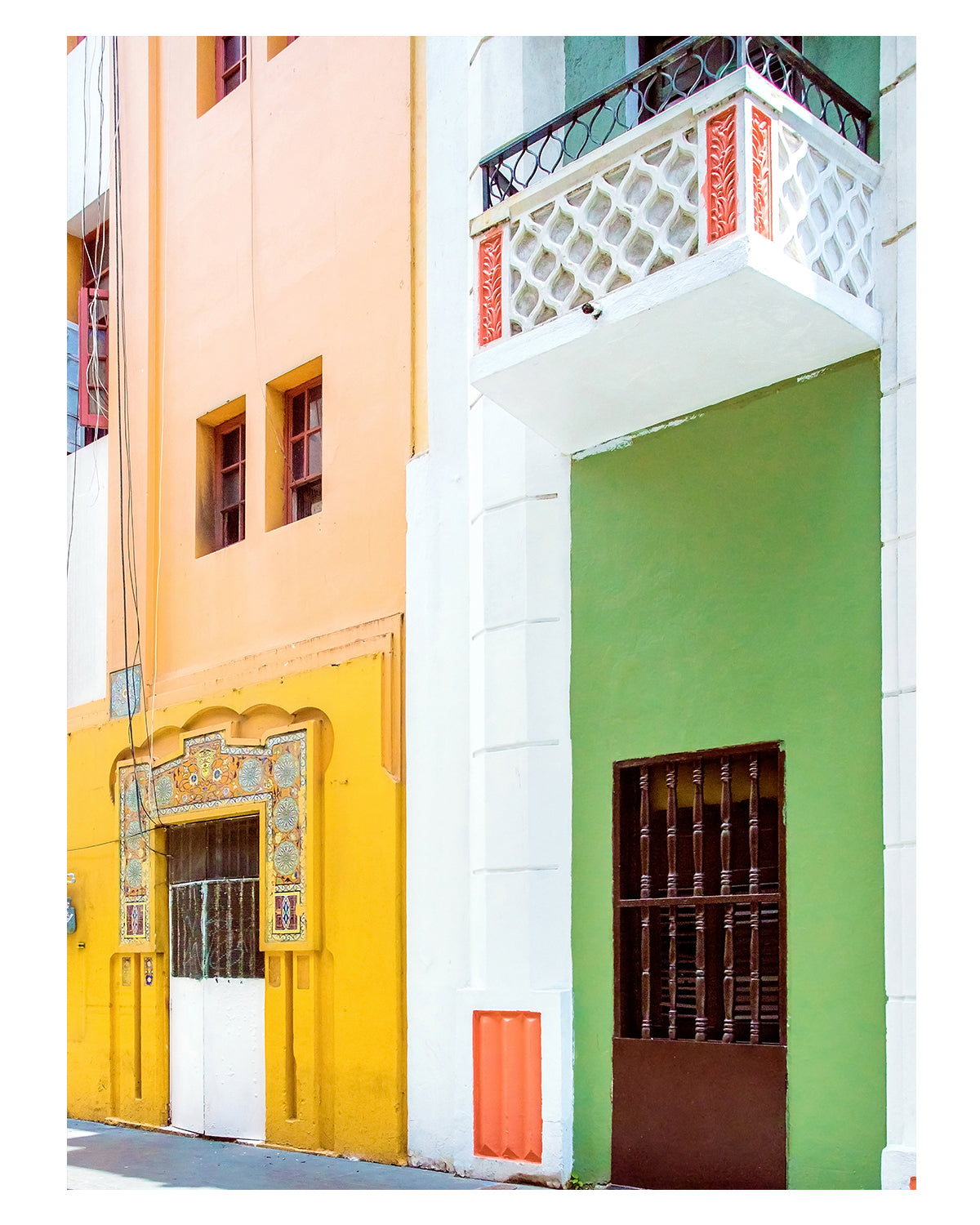 colorful architecture print, old san juan puerto rico photograph