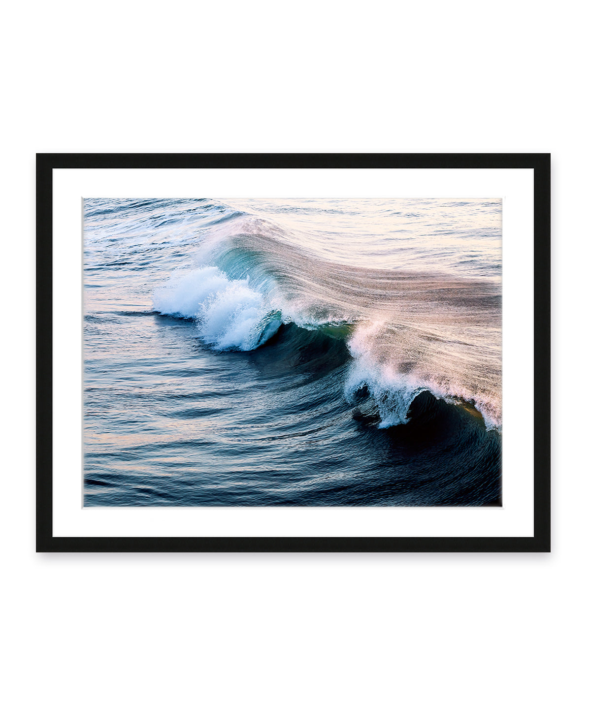 indigo ocean wave photograph black frame