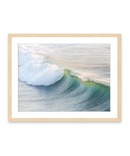 pastel wave ocean photograph wood frame