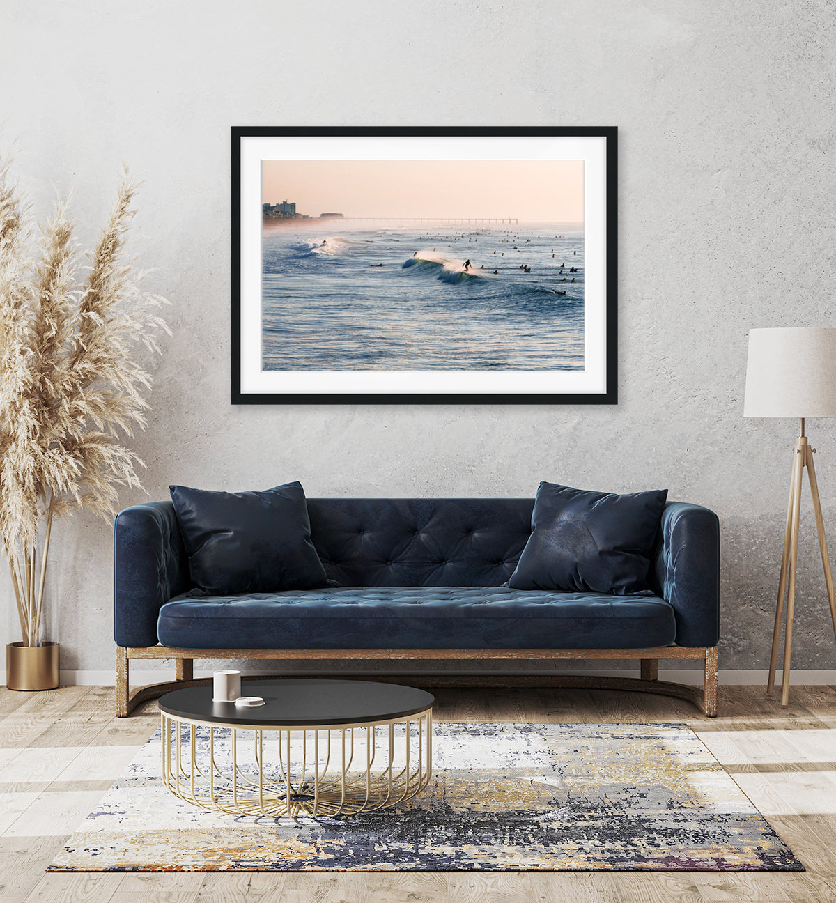 modern coastal decor featuring blue morning on wrightsville beach