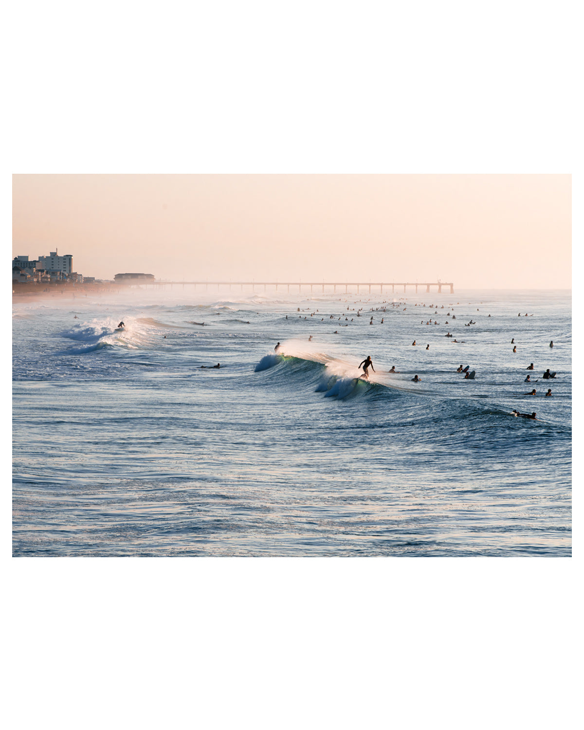 blue waves morning on wrightsville beach, north carolina