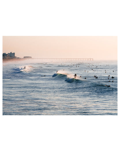 blue waves morning on wrightsville beach, north carolina