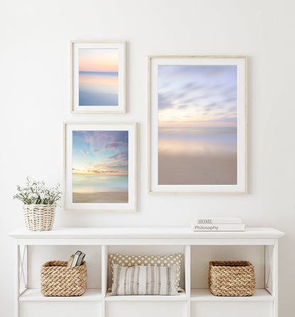 Coastal Home Decor, Set of 3 neutral abstract Minimal Art Prints